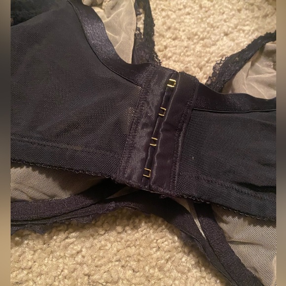 Cacique Black Lace Unlined Balconette Bra 44H - Picture 6 of 7